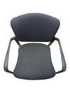 Grey Fabric Rolling Guest Chair