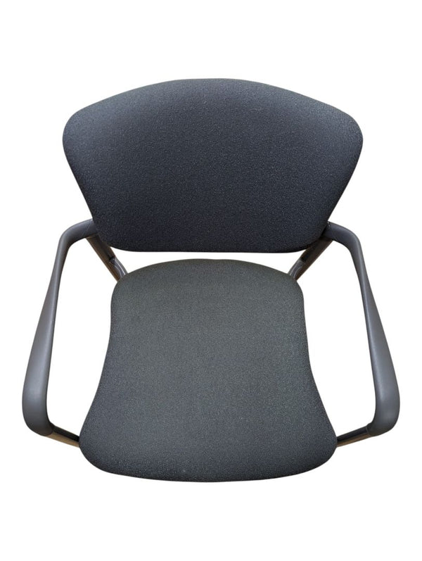 Grey Fabric Rolling Guest Chair