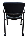 Grey Fabric Rolling Guest Chair