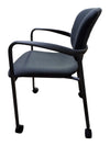 Grey Fabric Rolling Guest Chair