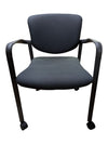 Grey Fabric Rolling Guest Chair