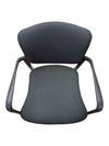 Grey Fabric Rolling Guest Chair