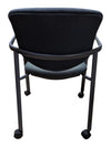 Grey Fabric Rolling Guest Chair
