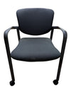 Grey Fabric Rolling Guest Chair