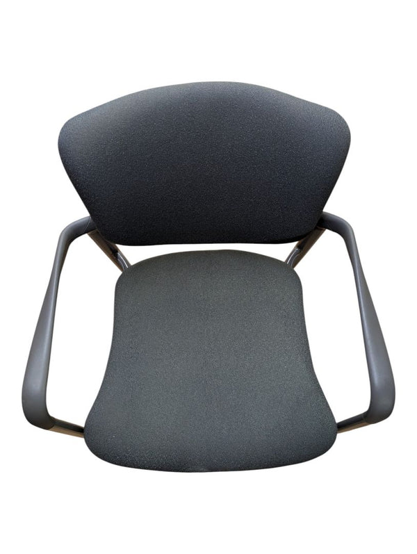 Grey Fabric Rolling Guest Chair