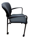 Grey Fabric Rolling Guest Chair