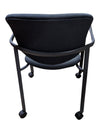 Grey Fabric Rolling Guest Chair