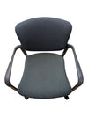 Grey Fabric Rolling Guest Chair