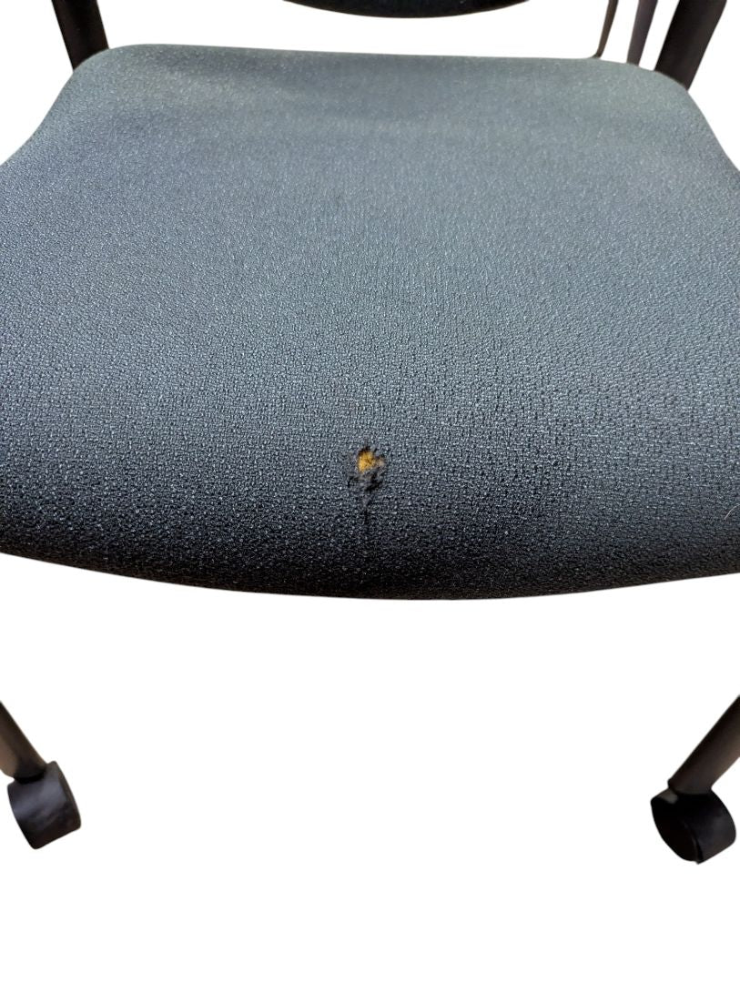 Grey Fabric Rolling Guest Chair