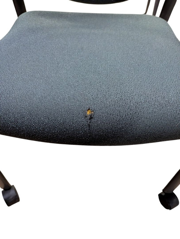 Grey Fabric Rolling Guest Chair
