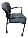Grey Fabric Rolling Guest Chair