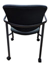 Grey Fabric Rolling Guest Chair