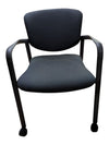 Grey Fabric Rolling Guest Chair