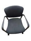 Grey Fabric Rolling Guest Chair