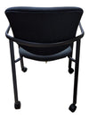 Grey Fabric Rolling Guest Chair