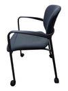 Grey Fabric Rolling Guest Chair