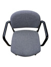 Grey Upholstered Guest Chair with Black Arm Frame
