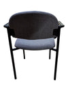 Grey Upholstered Guest Chair with Black Arm Frame