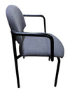 Grey Upholstered Guest Chair with Black Arm Frame