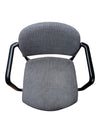 Grey Upholstered Guest Chair with Black Arm Frame