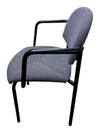 Grey Upholstered Guest Chair with Black Arm Frame