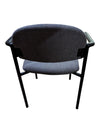 Grey Upholstered Guest Chair with Black Arm Frame