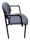Grey Upholstered Guest Chair with Black Arm Frame