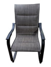 Pair of Grey Mesh Patio Chairs with Black Metal Frames