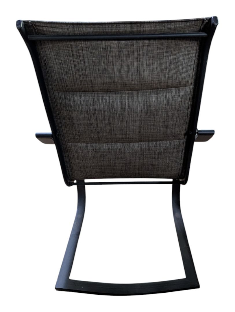 Pair of Grey Mesh Patio Chairs with Black Metal Frames