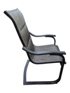 Pair of Grey Mesh Patio Chairs with Black Metal Frames