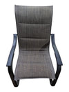 Pair of Grey Mesh Patio Chairs with Black Metal Frames