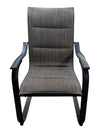 Pair of Grey Mesh Patio Chairs with Black Metal Frames