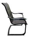 Pair of Grey Mesh Patio Chairs with Black Metal Frames