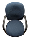Blue Fabric Guest Chair with Metal Sled Base