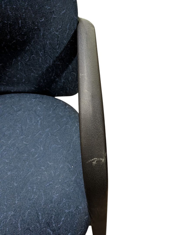 Blue Fabric Guest Chair with Metal Sled Base