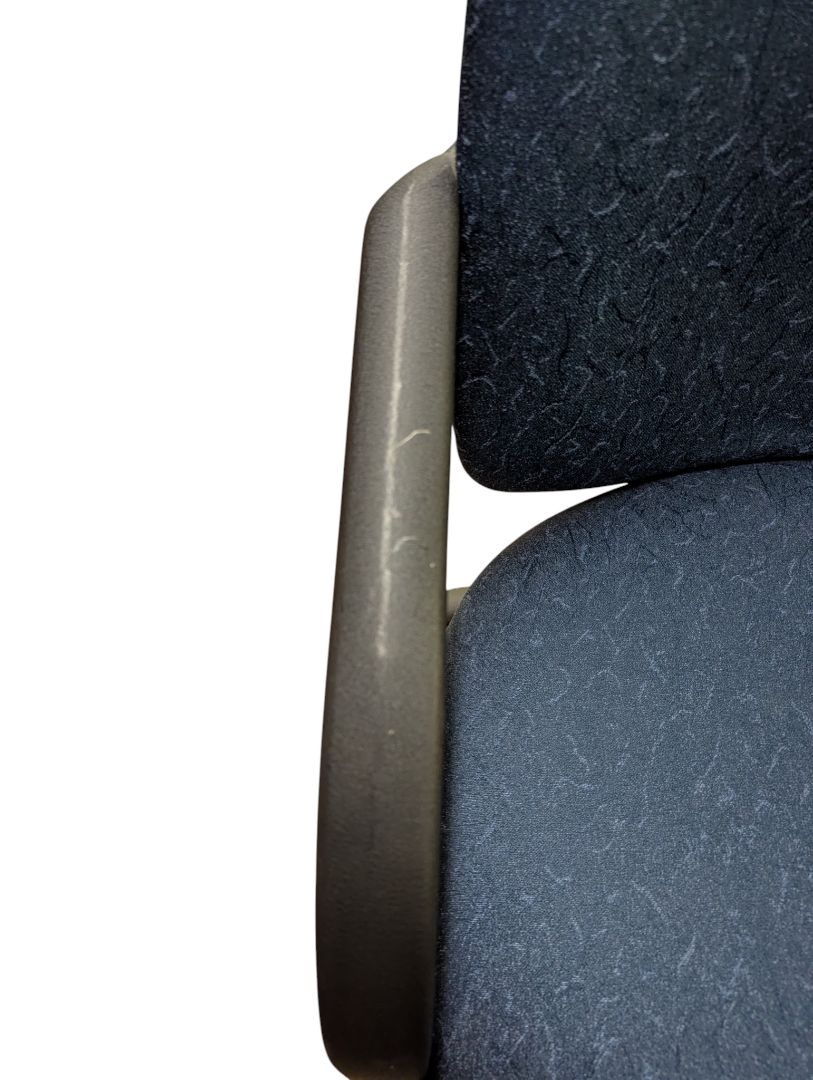 Blue Fabric Guest Chair with Metal Sled Base
