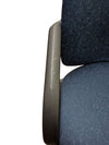 Blue Fabric Guest Chair with Metal Sled Base