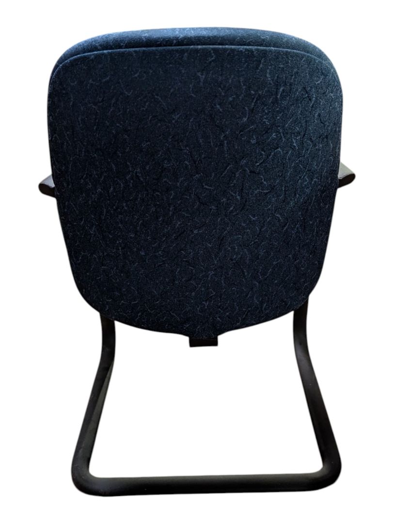 Blue Fabric Guest Chair with Metal Sled Base