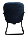Blue Fabric Guest Chair with Metal Sled Base