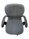 Green Patterned Swivel Office Chair with Arms