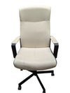 Cream & Black High-Back Swivel Office Chair