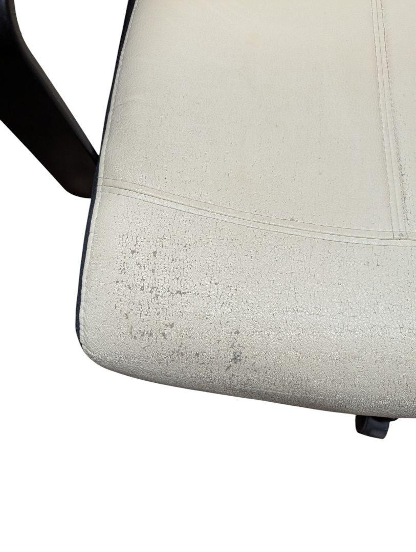 Cream & Black High-Back Swivel Office Chair