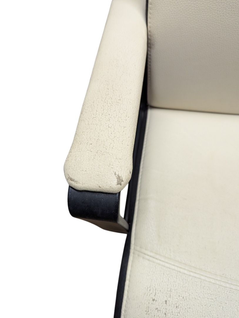 Cream & Black High-Back Swivel Office Chair