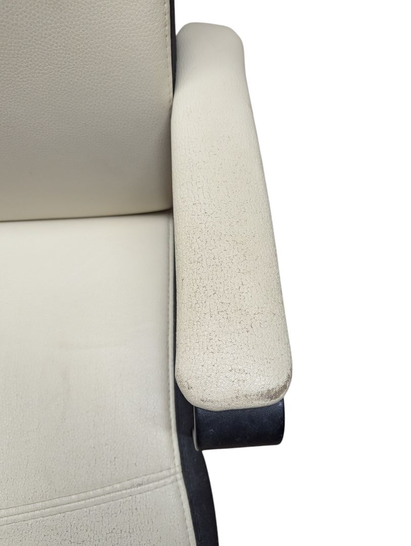 Cream & Black High-Back Swivel Office Chair