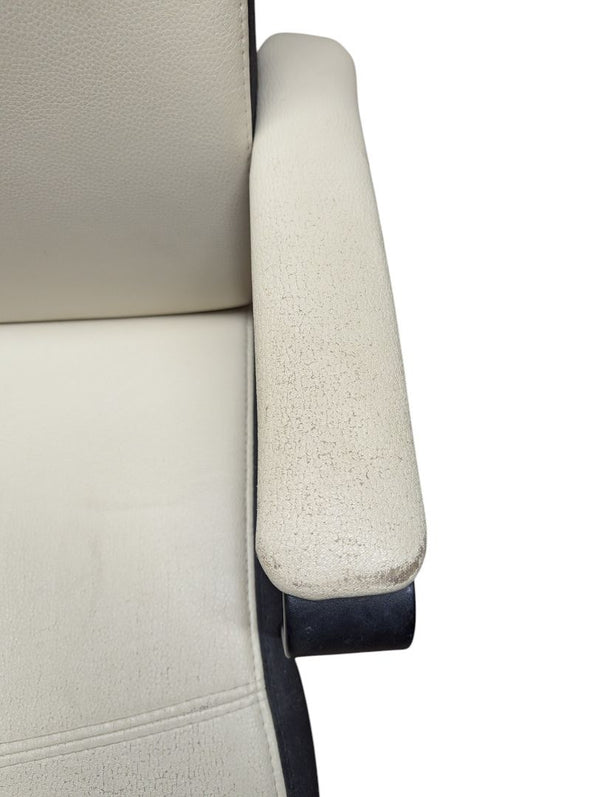 Cream & Black High-Back Swivel Office Chair