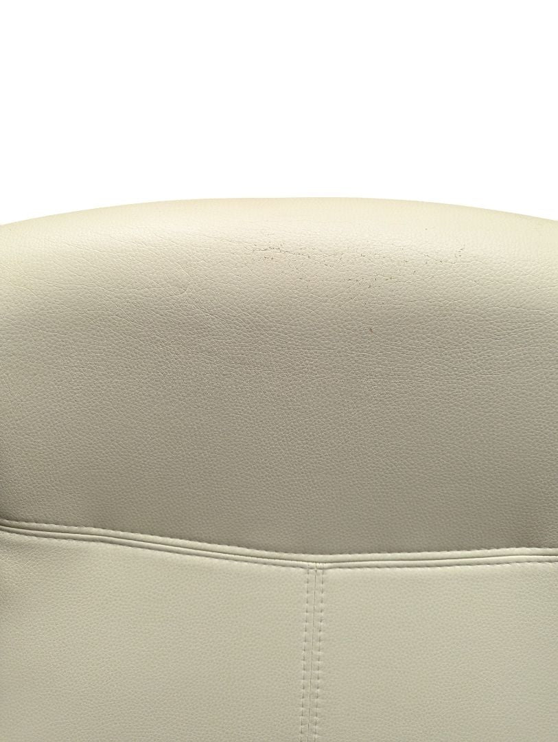 Cream & Black High-Back Swivel Office Chair