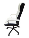Cream & Black High-Back Swivel Office Chair
