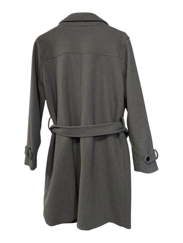 Joe Fresh Grey Double-Breasted Belted Coat