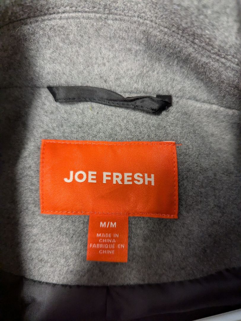 Joe Fresh Grey Double-Breasted Belted Coat