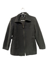 Black Zip-Front Wool-Blend Coat
